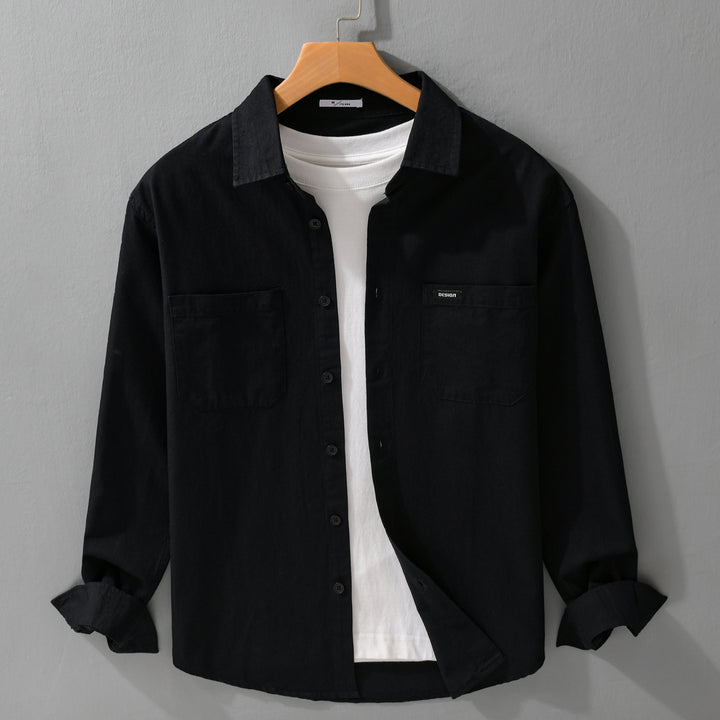 Herren Baumwoll-Overshirt im Hemdjackenstil mit aufgesetzten Brusttaschen und relaxed Fit Echoarchiv