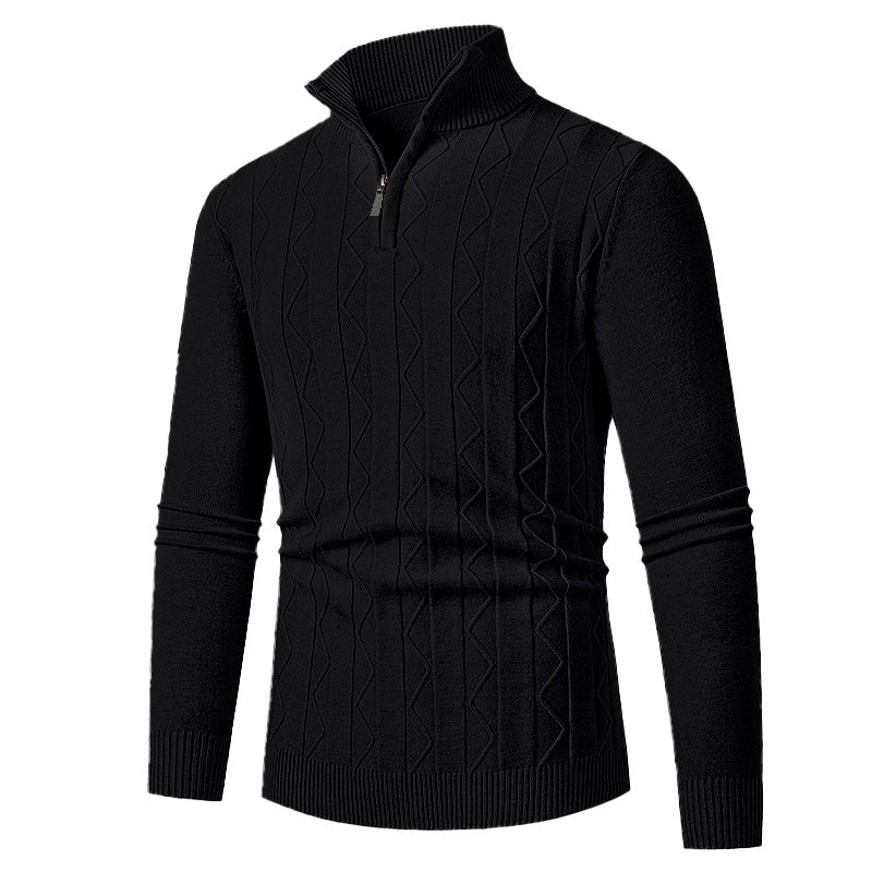 Herren eleganter Rollkragenpullover mit Strukturdesign Echoarchiv