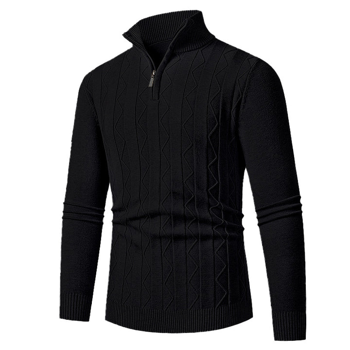 Herren eleganter Rollkragenpullover mit Strukturdesign Echoarchiv