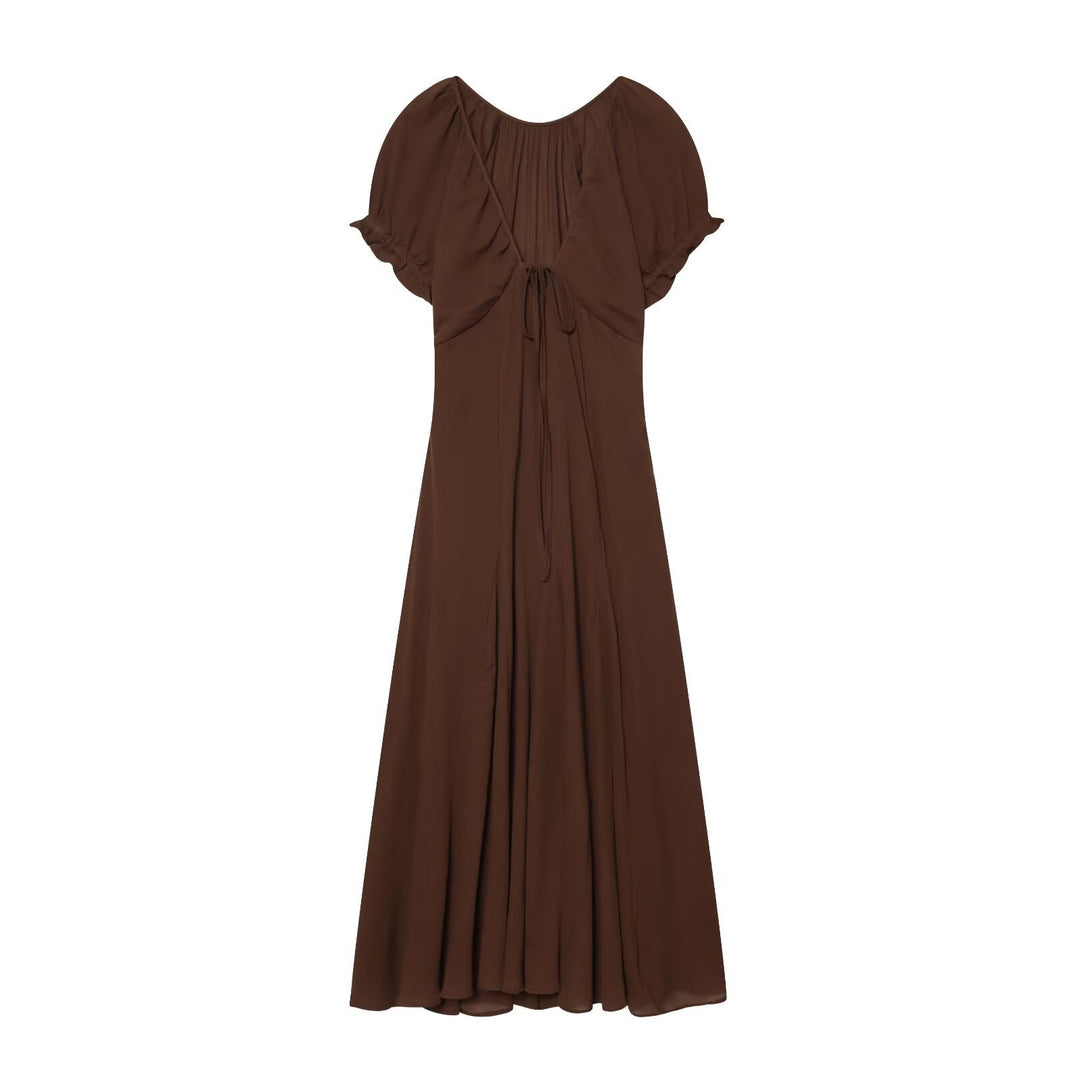 Damen Maxikleid mit fließendem Schnitt und verstellbarem Kordelzug Echo Archiv