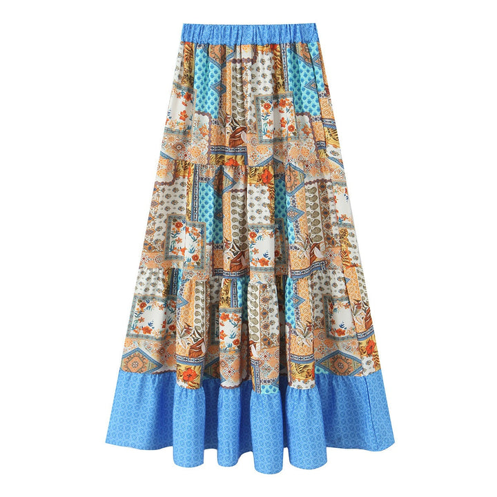 Damen Maxirock mit verspieltem Patchwork-Muster und voluminöser Silhouette Echo Archiv