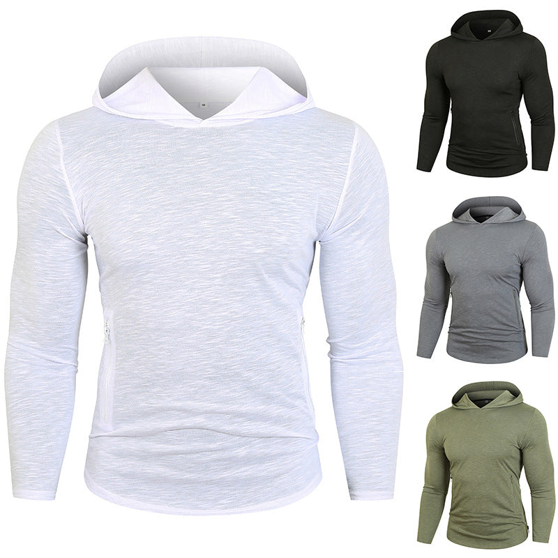 Herren Sportlicher Kapuzenpullover mit funktionalen Reißverschlusstaschen Echoarchiv