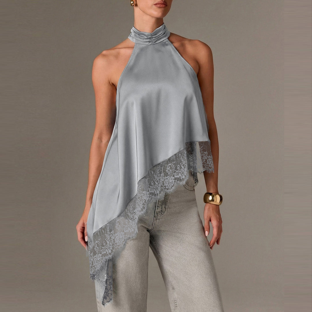 Damen luftiges Chiffon-Top mit eleganter Spitzenverzierung Echo Archiv