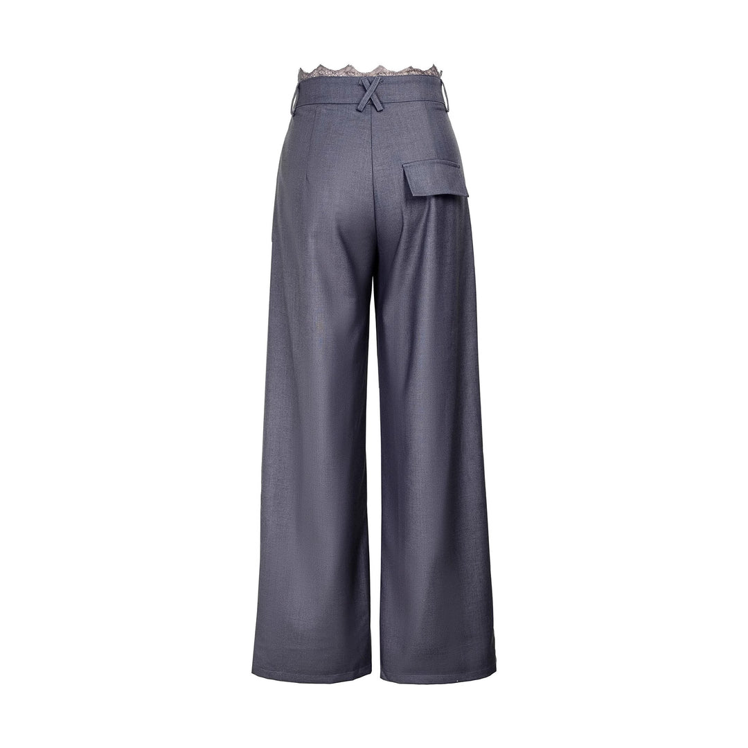 Damen Stylische High-Waist-Hose mit dekorativem Bund Echoarchiv