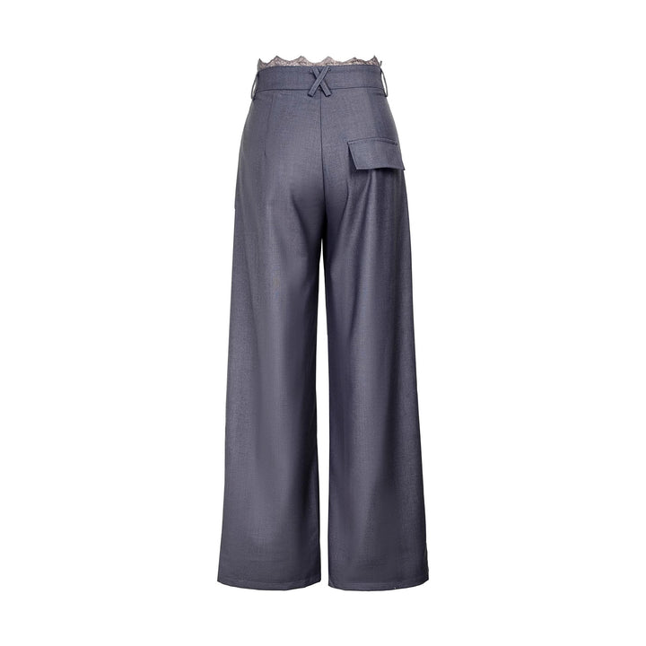 Damen Stylische High-Waist-Hose mit dekorativem Bund Echoarchiv