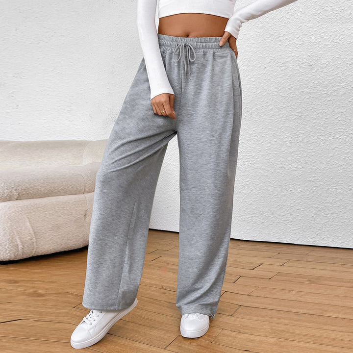 Damen weite Sweatpants mit elastischem Bund, Kordelzug und verstellbarem Saum – Avérine