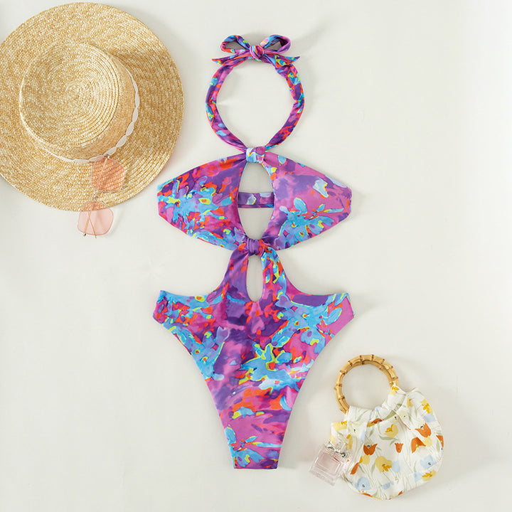 Damen Cut-Out Badeanzug mit trendigem Wickeldesign Echo Archiv