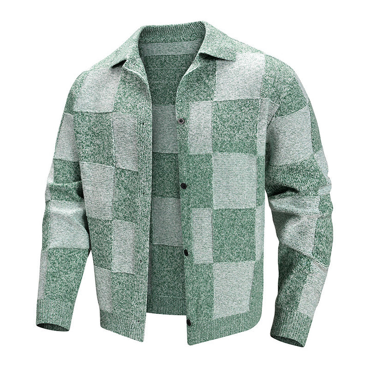 Damen Modische Karierte Strickjacke Echo Archiv