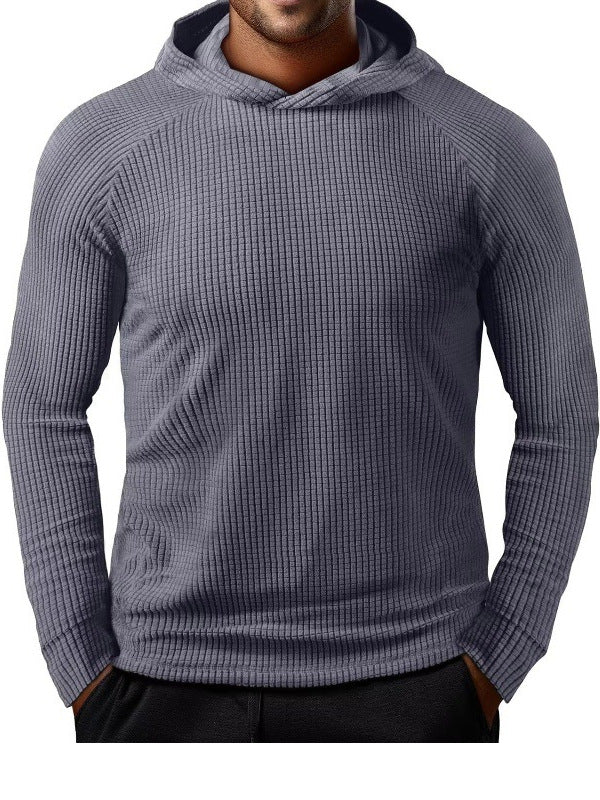 Herren lässiger Kapuzenpullover mit strukturiertem Material Echoarchiv