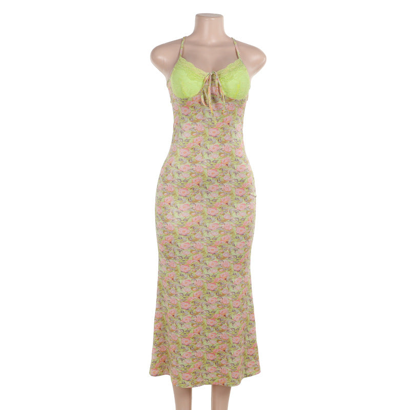 Damen Maxikleid mit elegantem Blumenmuster und raffinierten Trägerdetails Echo Archiv