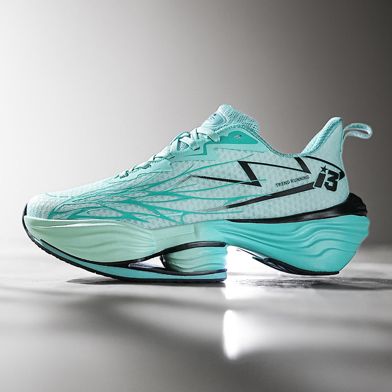 Unisex gedämpfte Straßenlaufschuhe mit mehrlagiger Energierückführungssohle und belüftetem Strickoberteil – Norré