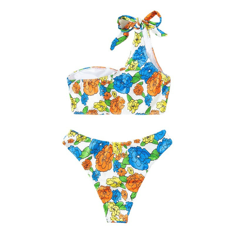 Damen asymmetrischer Bikini mit floralem Design Echo Archiv