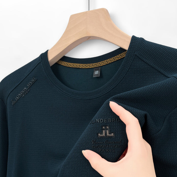 Herren modisches Langarmshirt mit strukturiertem Gewebe Echoarchiv