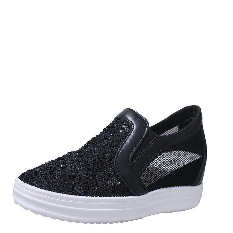 Damen Keil-Sneaker mit Glitzersteinen und atmungsaktivem Mesh Echo Archiv