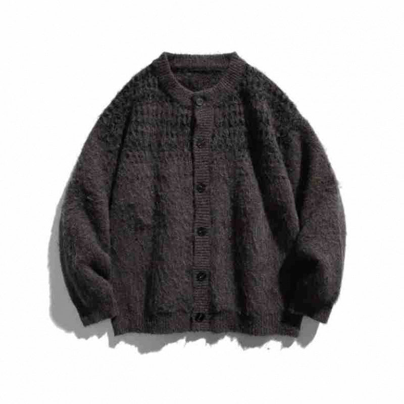 Damen Grobgestrickte Oversize-Strickjacke in Mohair‑Optik mit Rundhalsausschnitt und Knopfleiste Echo Archiv