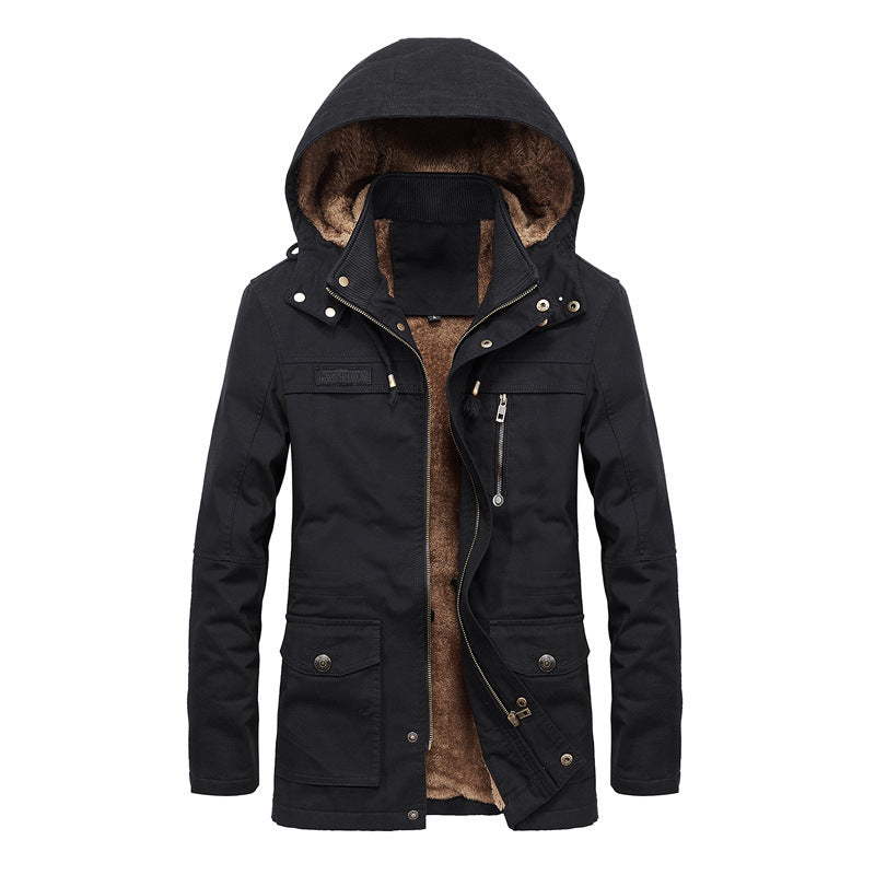 Herren Canvas-Parka mit kuscheligem Teddyfutter und winddichter Front – Taviero