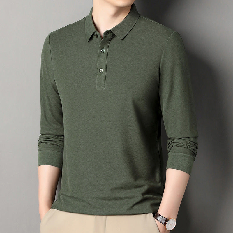 Herren Langarm‑Polo aus atmungsaktivem Baumwoll‑Stretch mit feinem Polokragen Echo Archiv