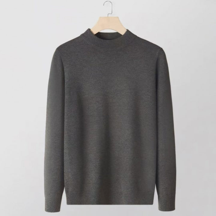 Damen Feinstrick-Stehkragenpullover aus Baumwollmix mit gerippten Bündchen Echoarchiv