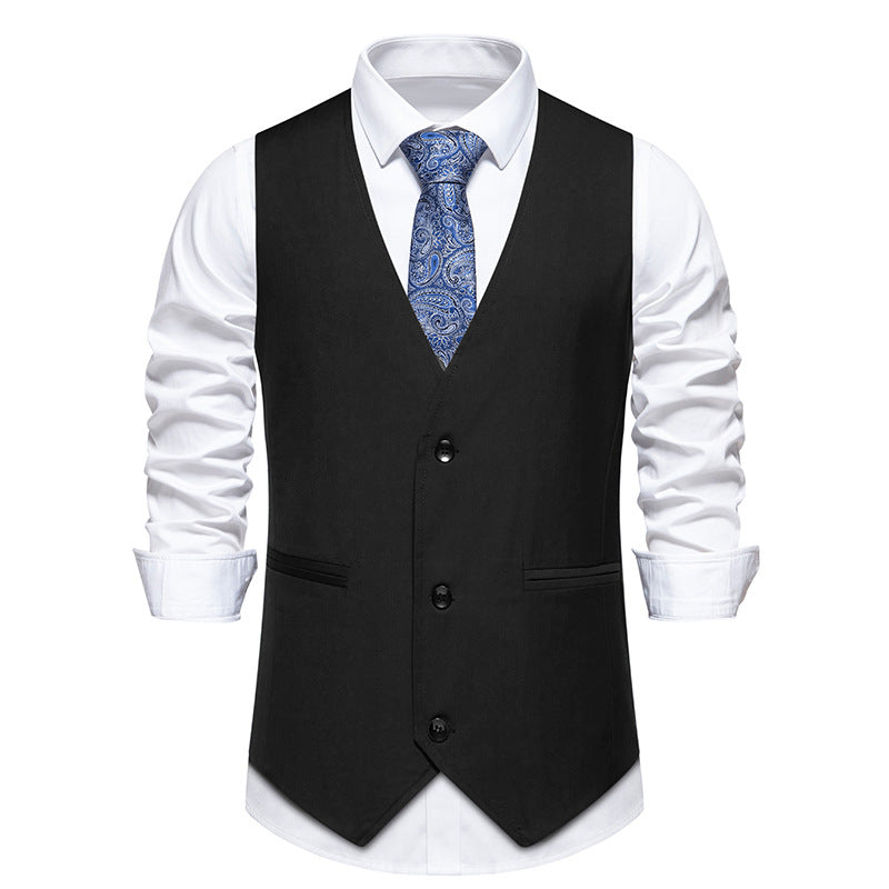 Herren elegante Anzugweste mit modernem Schnitt und praktischen Taschen Echoarchiv