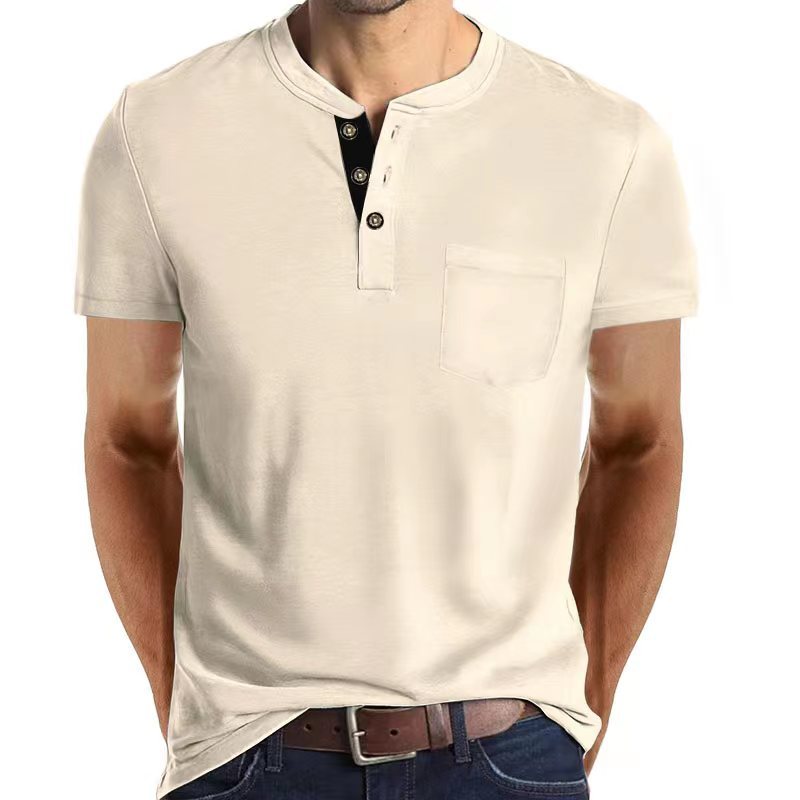 Herren Kurzarmshirt mit modernem Knopfleisten-Design und praktischer Brusttasche Echoarchiv