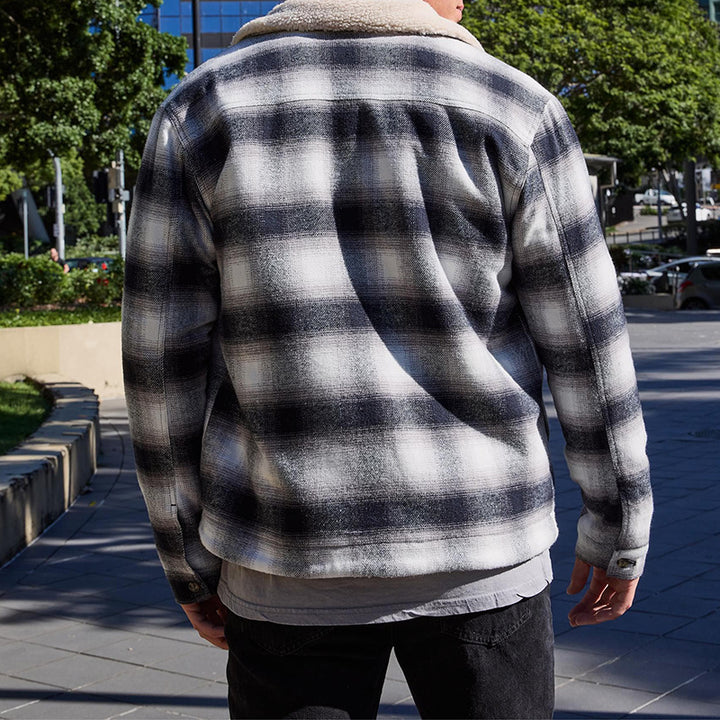 Herren stylische Flanelljacke mit warmem Fleece-Futter Echoarchiv