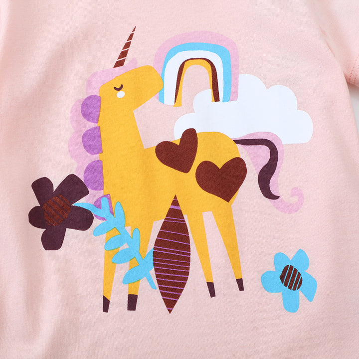 Mädchen T-Shirt mit buntem Einhornmotiv Echo Archiv