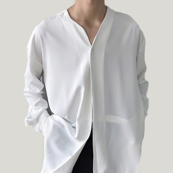 Herren elegante asymmetrische Bluse Echoarchiv