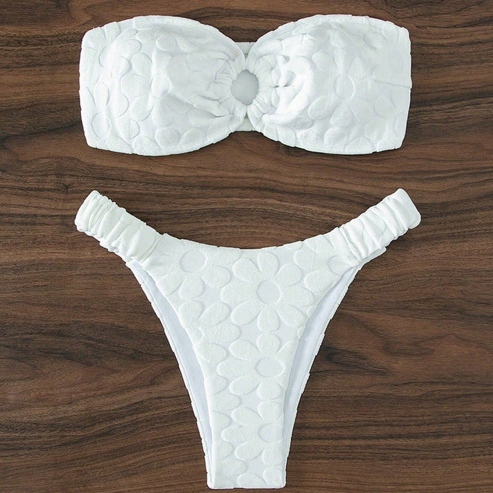 Damen Bandeau-Bikini mit blumiger Textur Echo Archiv
