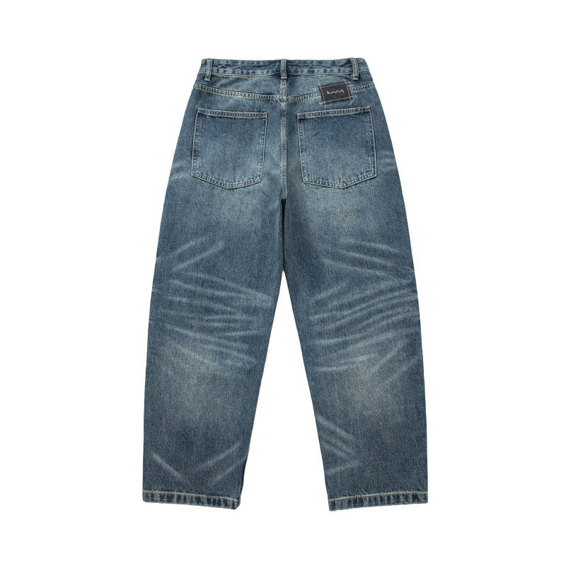 Herren Relaxed-Carrot-Jeans mit hohem Bund und dezenter Used-Waschung Echoarchiv
