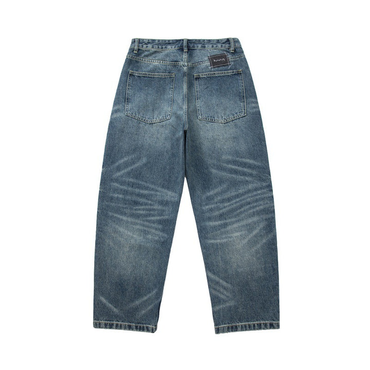 Herren Relaxed-Carrot-Jeans mit hohem Bund und dezenter Used-Waschung Echoarchiv