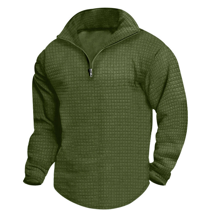 Herren Wärmeisolierter Pullover mit halbhohem Kragen und strukturierter Oberfläche Echoarchiv