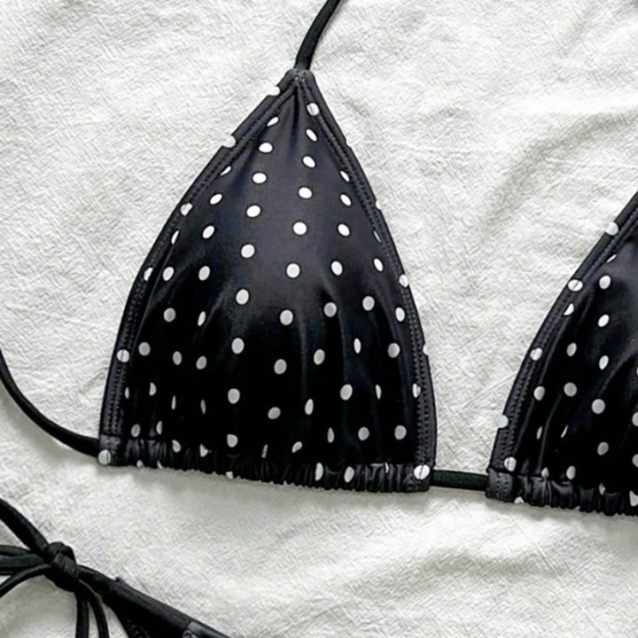 Damen Triangel-Bikini mit verspieltem Punktenmuster und verstellbarem Bund Echo Archiv