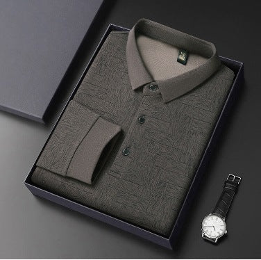 Herren elegante Langarmbluse mit strukturiertem Design Echoarchiv