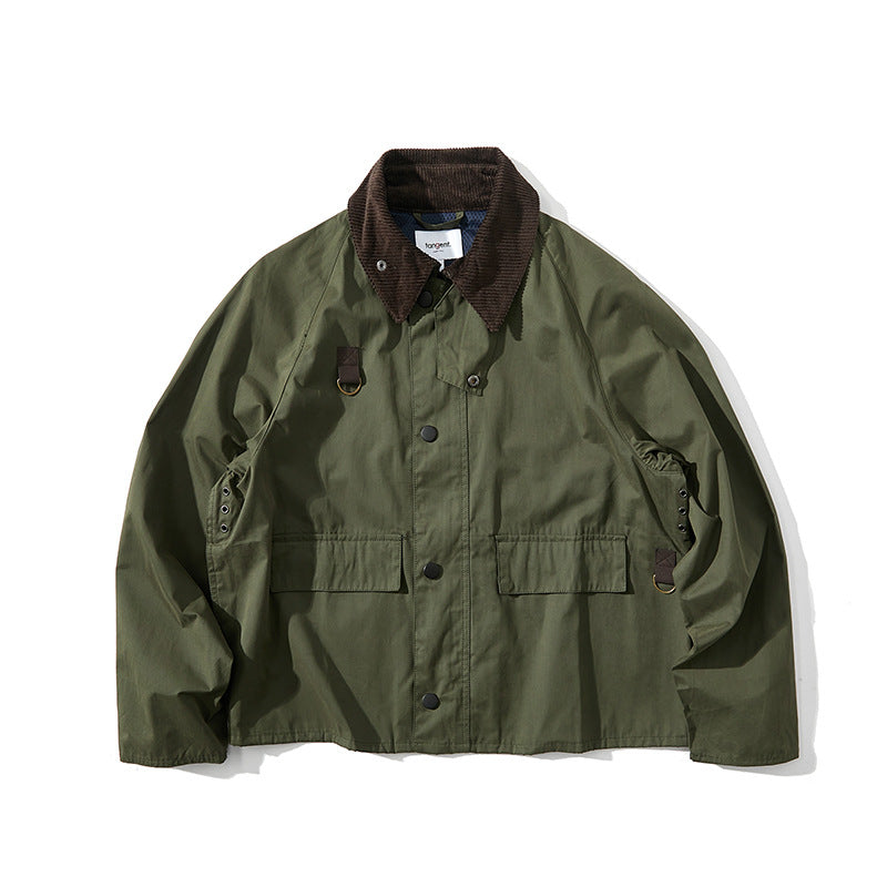 Herren Kurz geschnittene Utility-Fieldjacke mit Cordkragen und D-Ring-Details Echo Archiv