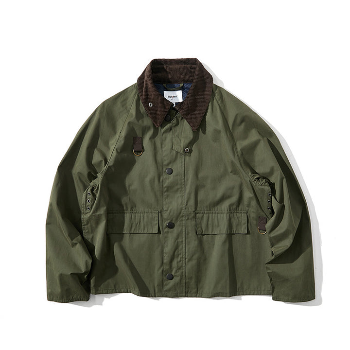 Herren Kurz geschnittene Utility-Fieldjacke mit Cordkragen und D-Ring-Details Echo Archiv
