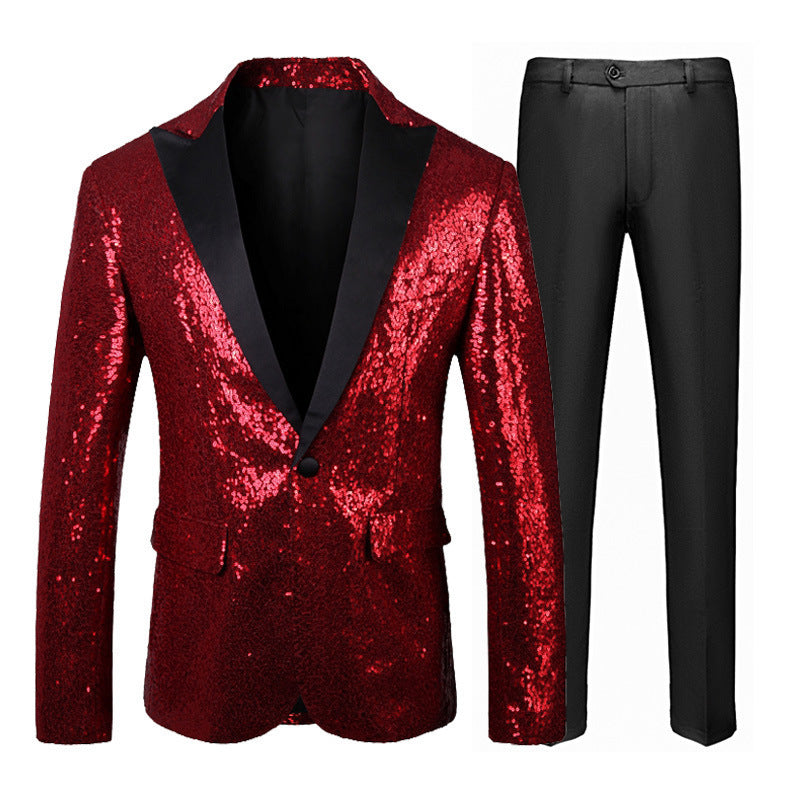 Herren Glitzerndes Smokingset mit elegantem Schnitt Echoarchiv