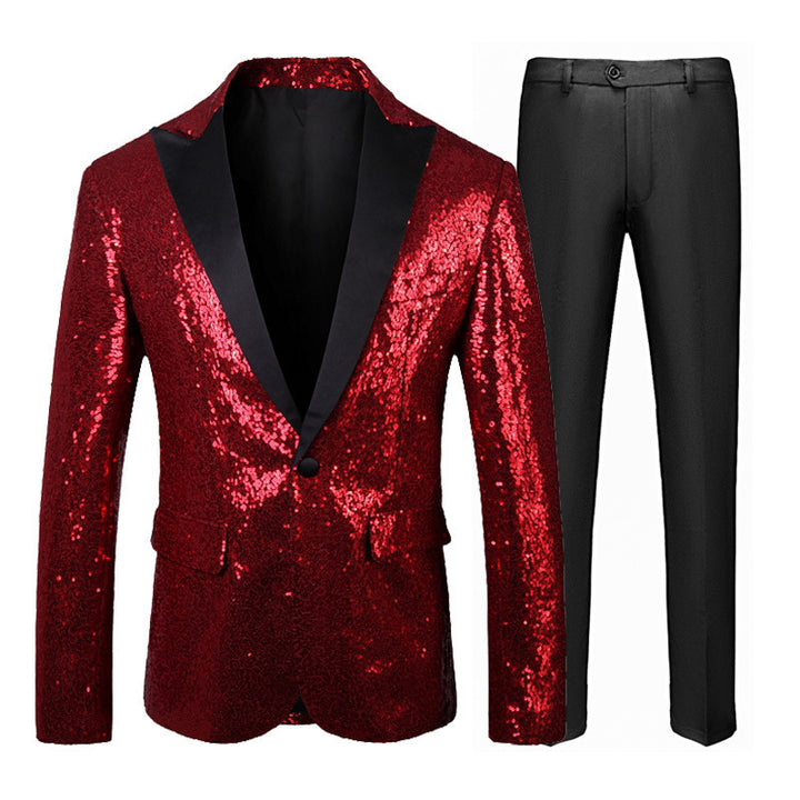 Herren Glitzerndes Smokingset mit elegantem Schnitt Echoarchiv