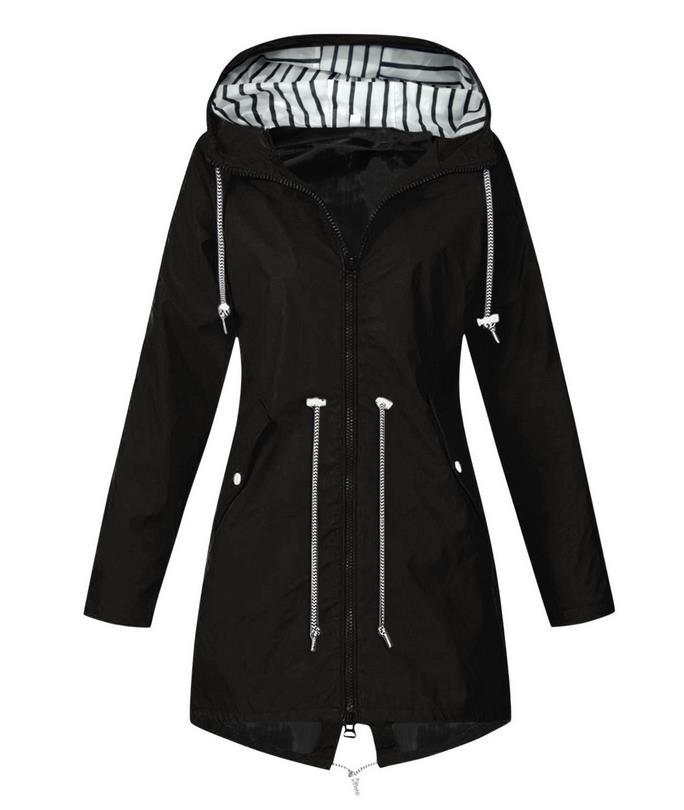 Damen nan taillierte Parka-Jacke mit Kapuze, Kordelzugbund und verdecktem Reißverschluss Echo Archiv