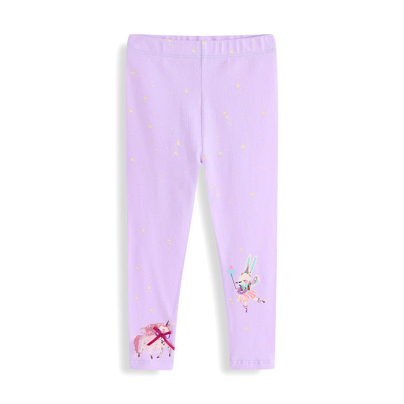 Mädchen Leggings mit verspieltem Einhorn- und Hasenmuster Echo Archiv
