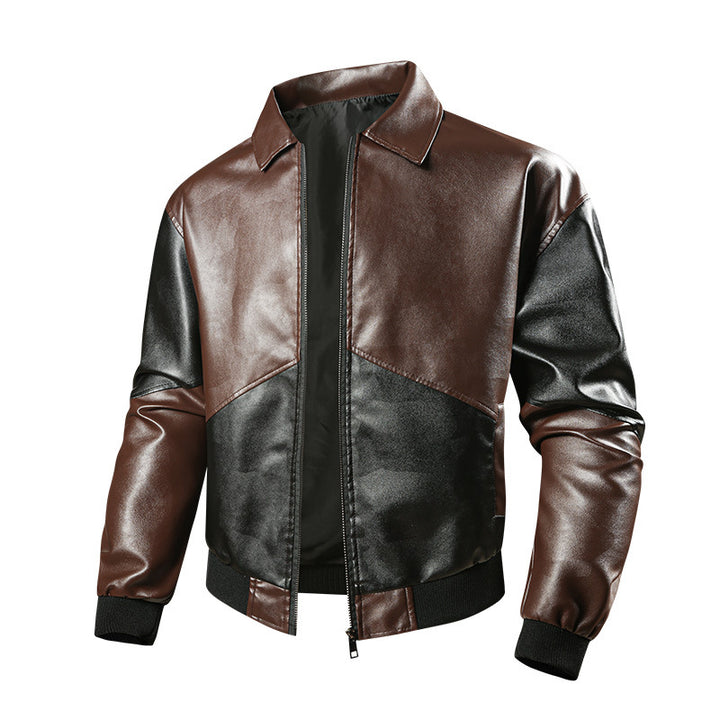 Herren Modische Kunstleder-Bomberjacke Echo Archiv