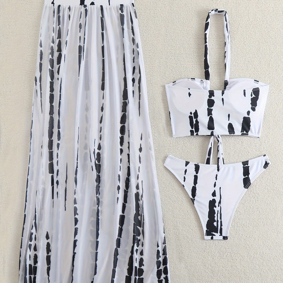 Damen Bikini-Set mit elegantem Wickelrock und modischem Triangel-Top Echo Archiv