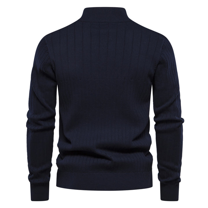 Herren Pullover mit eleganter Rippstruktur und halbem Reißverschluss Echoarchiv