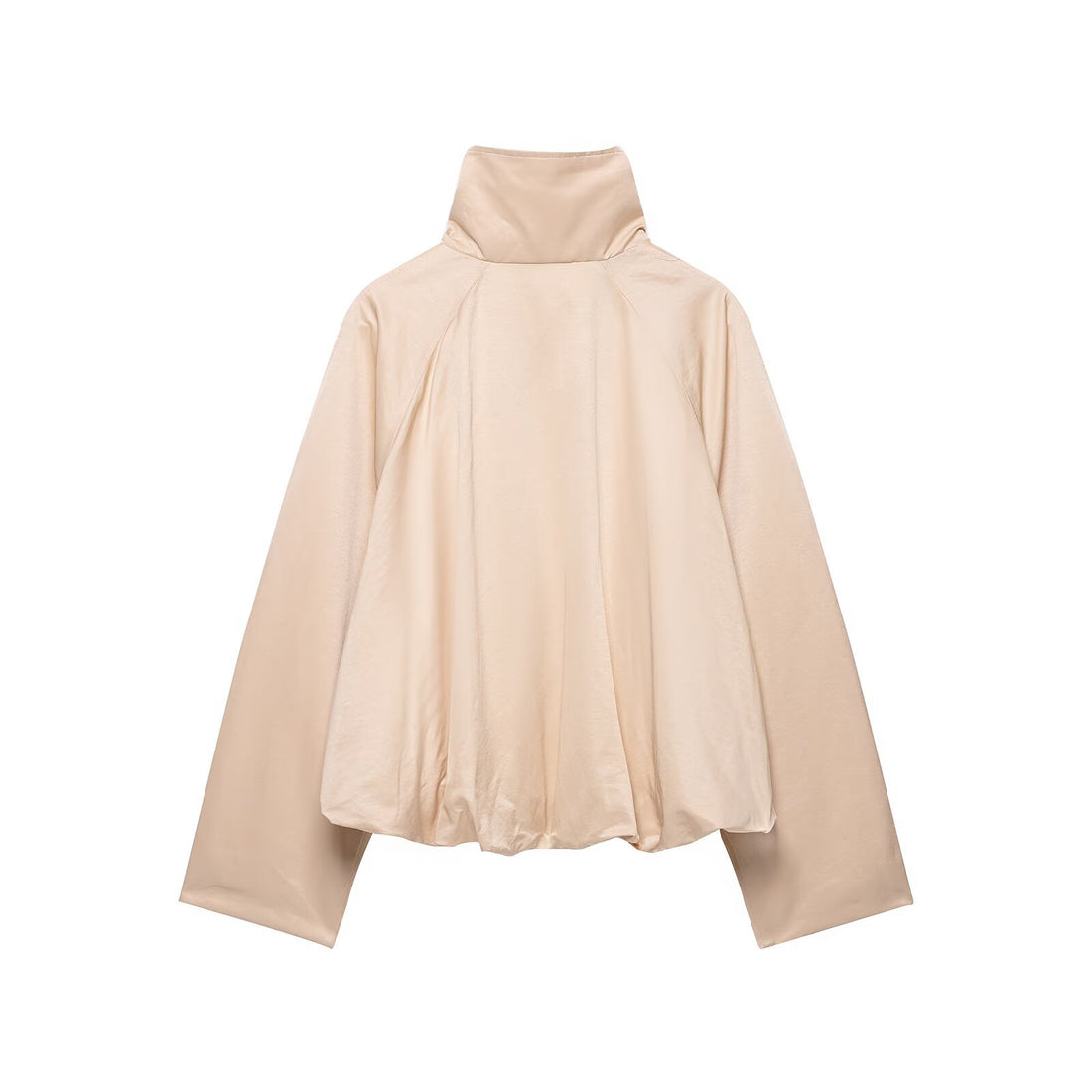 Damen Kurzes Satin-Finish Cape‑Blouson mit weitem Raglanärmel und hohem Stehkragen Echo Archiv