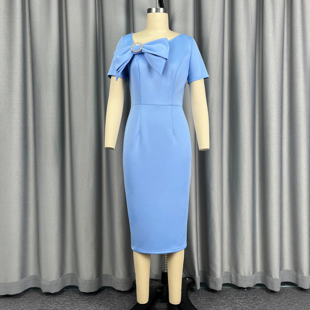 Damen figurbetontes Kleid mit großem Schleifenakzent Echo Archiv
