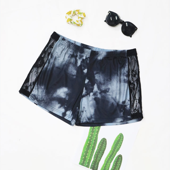 Damen lässiges Cropped T-Shirt mit Wolkenmuster Echo Archiv