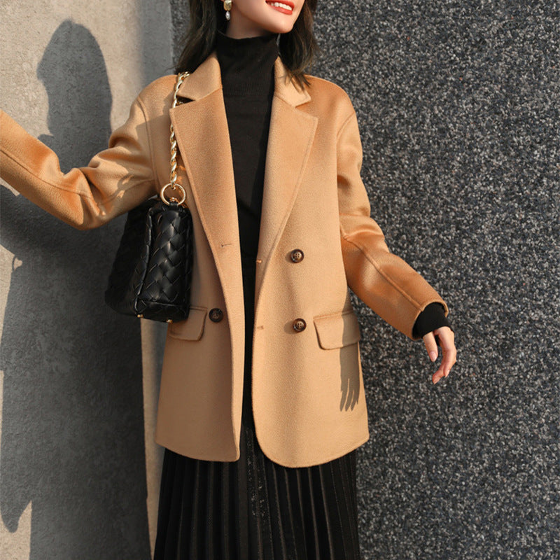 Damen Eleganter Langblazer mit doppelter Knopfleiste Echoarchiv