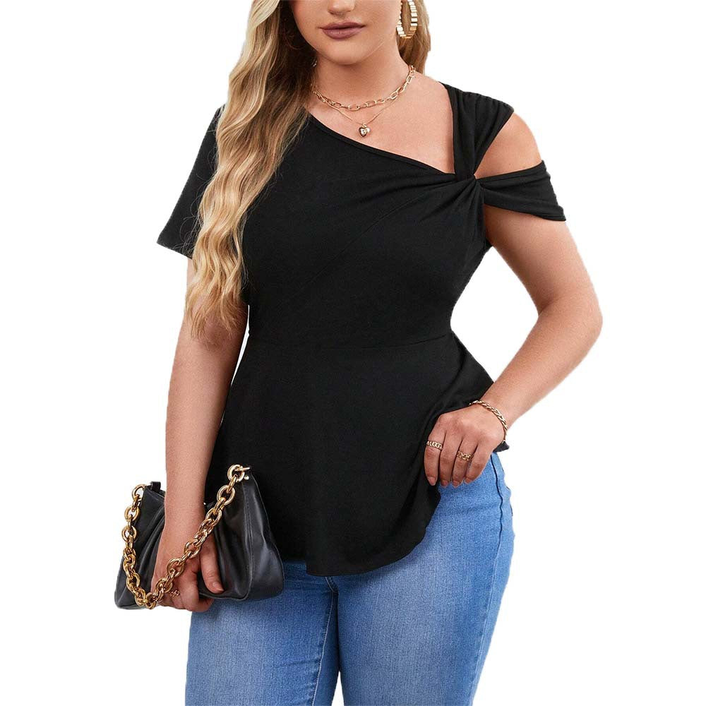Damen Oberteil mit asymmetrischem Cut-Out und raffiniertem Wickeldesign Echo Archiv