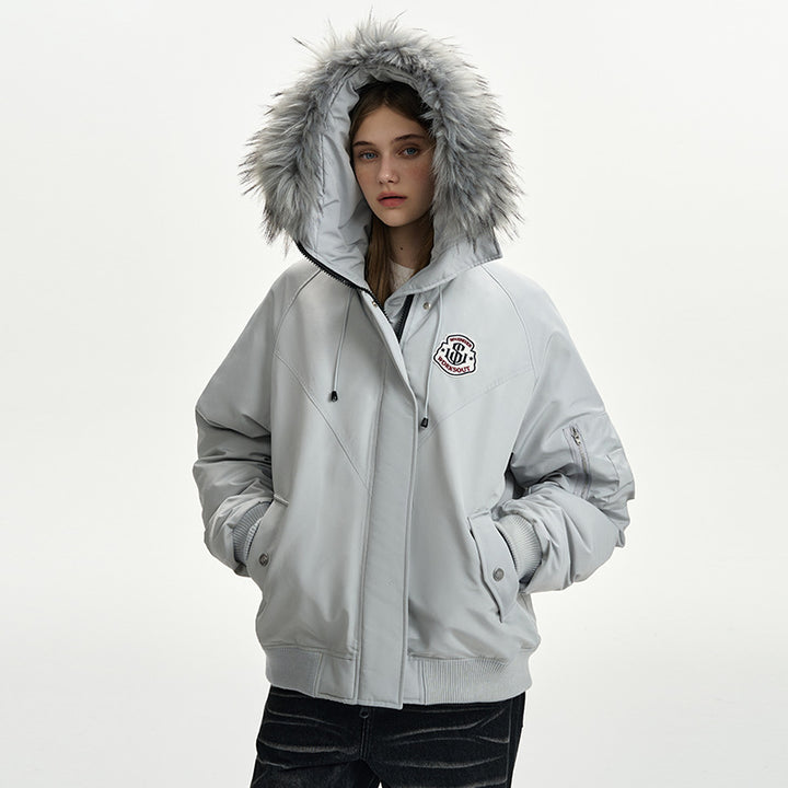 Damen nan oversized Thermo-Parka mit voluminöser Kapuze, abnehmbarer Webpelzblende und Rippbündchen Echo Archiv