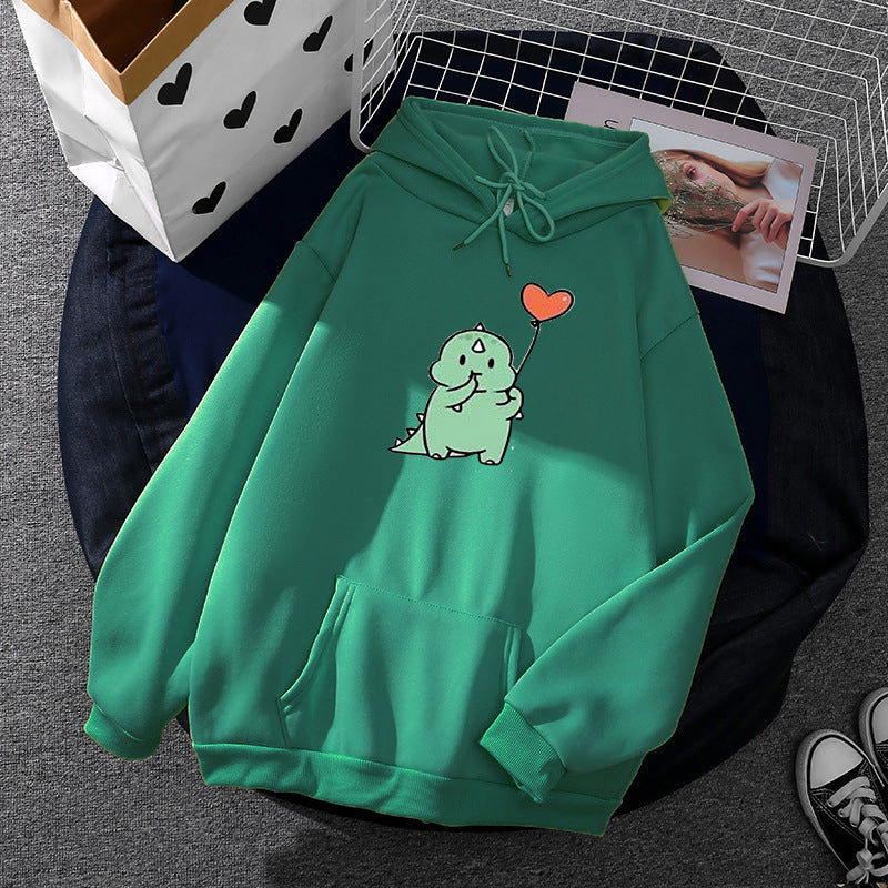 Damen Kapuzenpullover im Relaxed-Fit mit botanischer Frucht-Illustration und Kängurutasche – Auréline