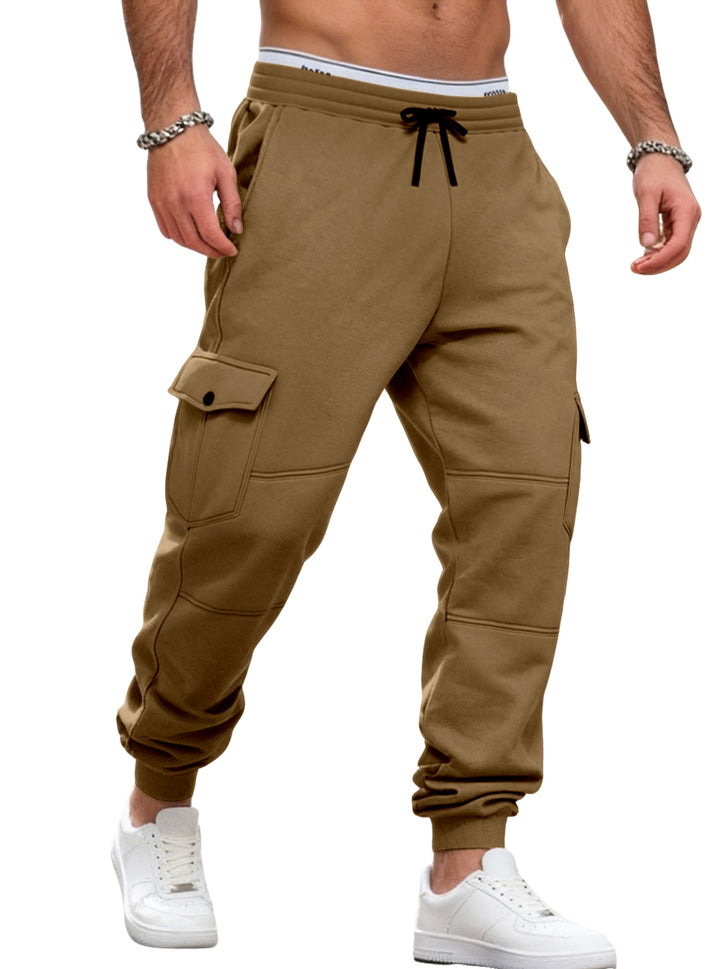 Herren nan sportive Jogginghose mit Cargotaschen Kordelzug und geripptem Knöchelsaum Echo Archiv